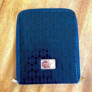 Michael Kors Black Patent Leather Cushioned iPad Case